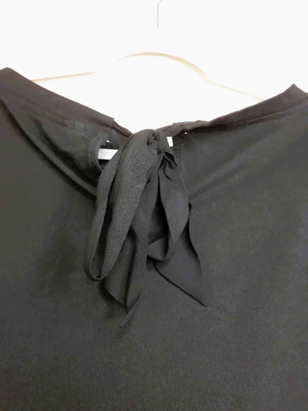 Anthropologie Boho Top Lace Open Work 3/4 Puff Sleeves Black